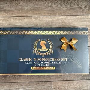 Wooden Magnetic Chess Set ♟️ Portable Travel Board Game (New)